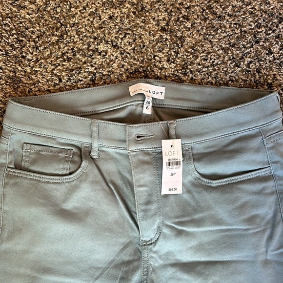 LOFT misty blue pants. More structure than leggings but very stretchy. 28 Tall - Picture 2 of 5